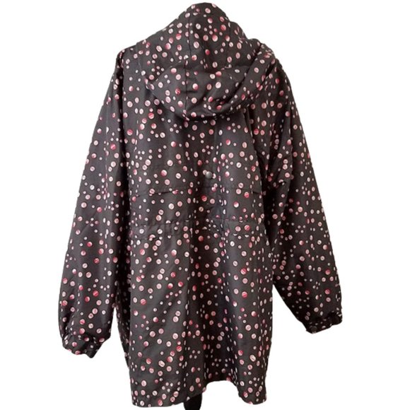 WOMAN WITHIN Black & Red Hooded Zip Coat Jacket Women's 2X 26/28 - Picture 3 of 9